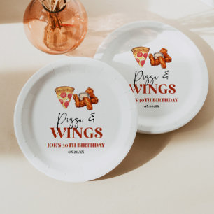 Pizza- und Wings-Geburtstagsfeier Pappteller