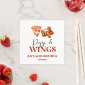 Pizza- und Wings-Geburtstagsfeier Serviette (Beispiel)