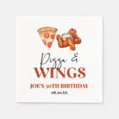 Pizza- und Wings-Geburtstagsfeier Serviette (Vorderseite)