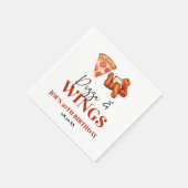 Pizza- und Wings-Geburtstagsfeier Serviette (Ecke)