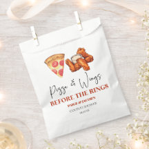 Pizza und Wings vor dem Brautpaar-Babyshower