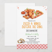 Pizza und Wings Vor den Ringen Einladung (Vorne/Hinten)