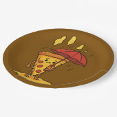 Pizza unter dem Käsermeister Pappteller (Schrägansicht)