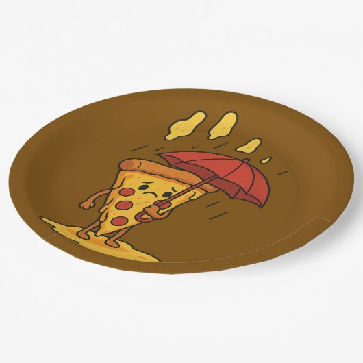 Pizza unter dem Käsermeister Pappteller (Schrägansicht)