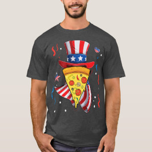 Pizza us Flag Hat 4. Juli Jungs Mädchen Kinder Ess T-Shirt