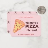 Pizza Valentine Classroom Note Card  Mitteilungskarte (Vorderseite/Rückseite Beispiel)