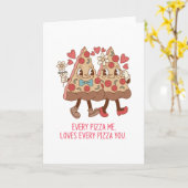 Pizza Valentine Karte (Gelbe Blume)