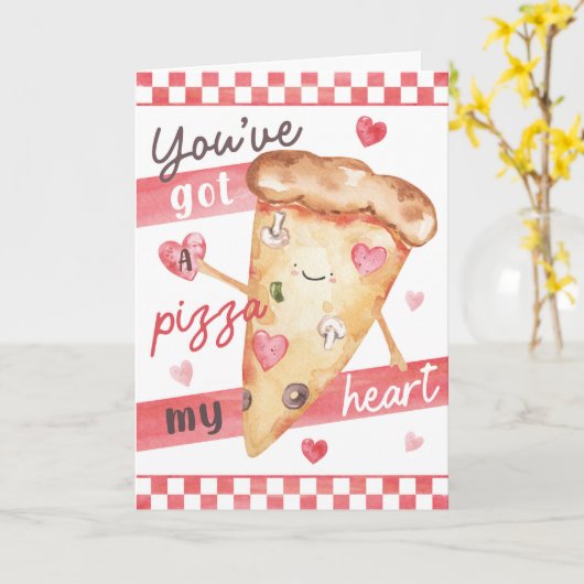 Pizza Valentine’s Fun - You’ve Got a Pizza Heart Karte (Gelbe Blume)