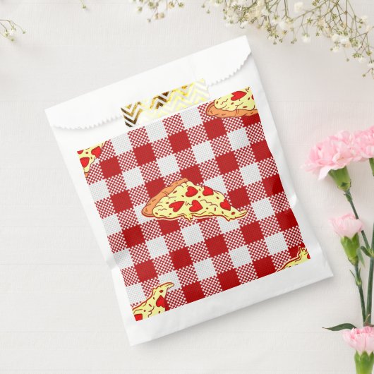 Pizza valentiner Gingham Geschenktütchen (Versiegelt)