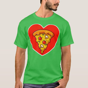Pizza Valentinstag Herz Käse Tomate Lustig Essen T-Shirt