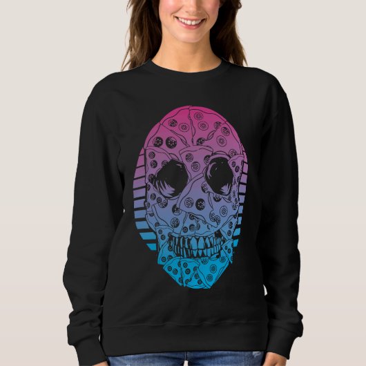 Pizza-Vaporwave-Ästhetik Sweatshirt (Vorderseite)