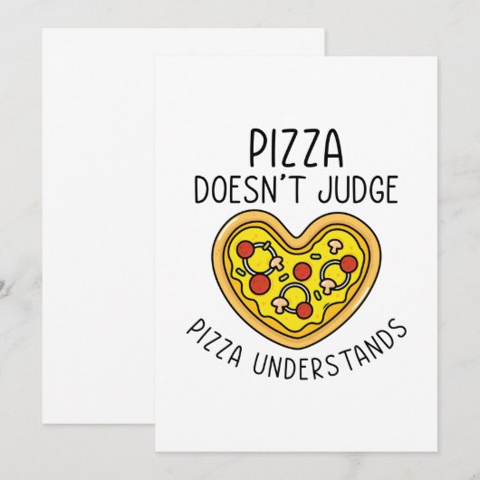 Pizza versteht dankeskarte (Vorne/Hinten)