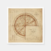 Pizza Vintag Blueprint Serviette (Vorderseite)