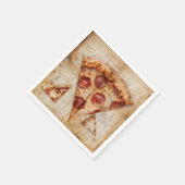 Pizza Vintag Blueprint Serviette (Ecke)