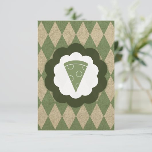 Pizza Vintag Einladung (Stehend Vorderseite)