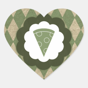 Pizza Vintag Herz-Aufkleber