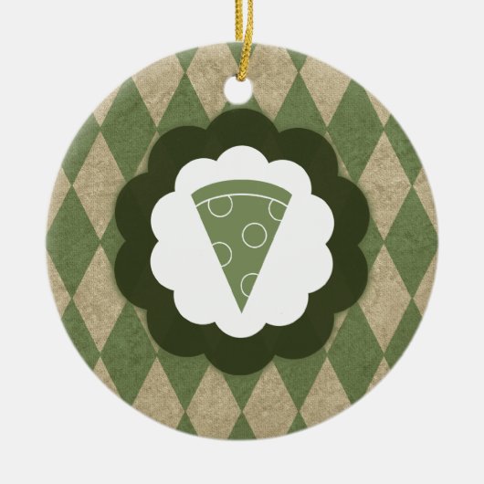Pizza Vintag Keramik Ornament (Vorne)