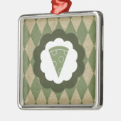 Pizza Vintag Silbernes Ornament (Links)