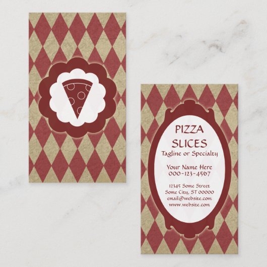 Pizza Vintag Visitenkarte (Vorne/Hinten)