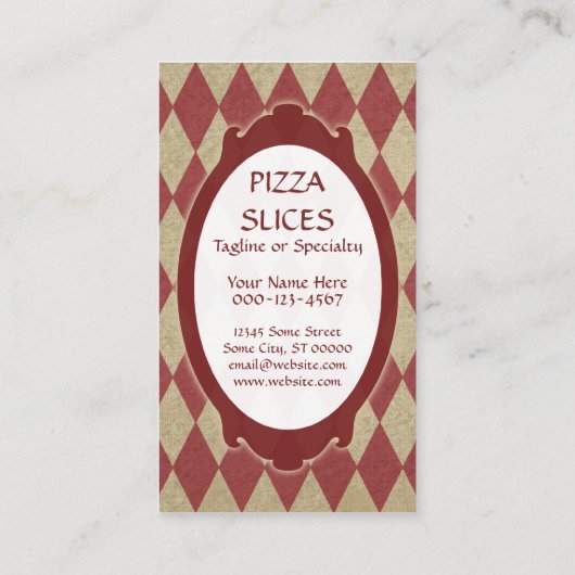 Pizza Vintag Visitenkarte (Rückseite)