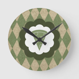 pizza vintage runde wanduhr