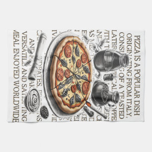 Pizza Vintage Skizze von CallisC Arts ⭐ ⭐ ⭐ ⭐ Geschirrtuch