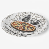 Pizza Vintage Skizze von CallisC Arts ⭐ ⭐ ⭐ ⭐ Pappteller (Schrägansicht)