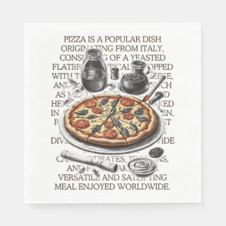 Pizza Vintage Skizze von CallisC Arts ⭐ ⭐ ⭐ ⭐ Serviette