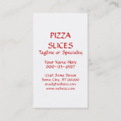 Pizza Visitenkarte (Rückseite)