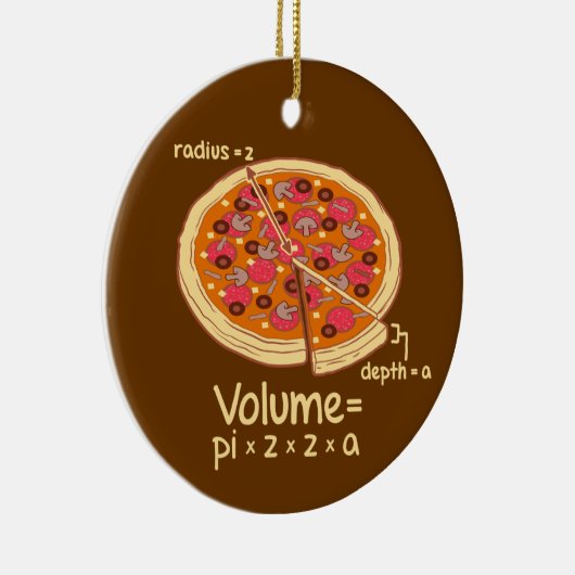 Pizza Volume Mathematische Formel = Pi*z*z*a Keramikornament (Rechts)