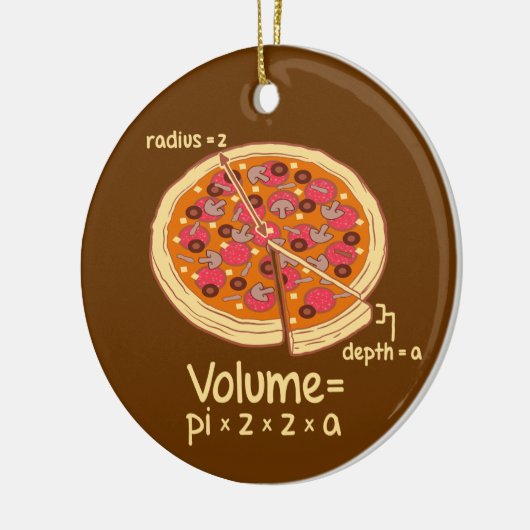 Pizza Volume Mathematische Formel = Pi*z*z*a Keramikornament (Links)