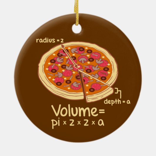 Pizza Volume Mathematische Formel = Pi*z*z*a Keramikornament (Hinten)