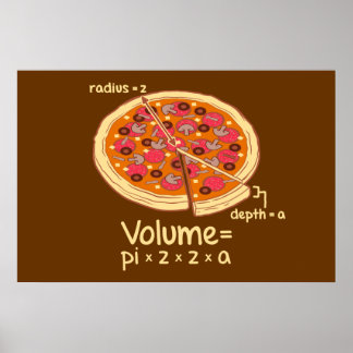 Pizza Volume Mathematische Formel = Pi*z*z*a Poster