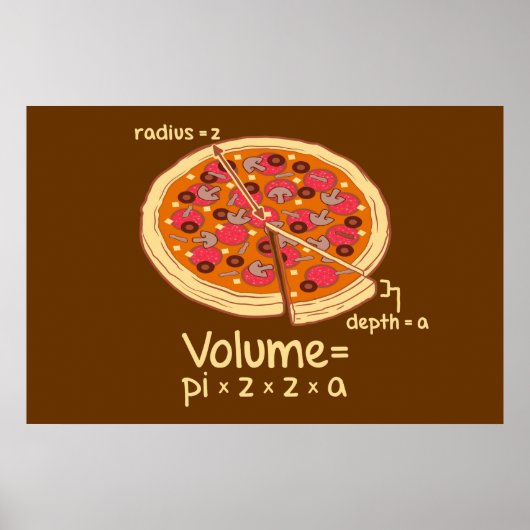 Pizza Volume Mathematische Formel = Pi*z*z*a Poster (Vorne)