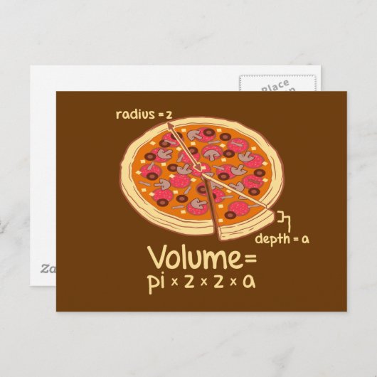 Pizza Volume Mathematische Formel = Pi*z*z*a Postkarte (Vorne/Hinten)
