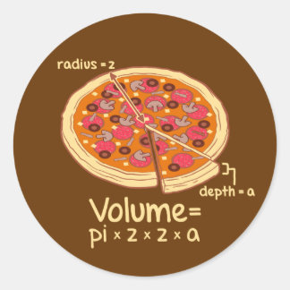 Pizza Volume Mathematische Formel = Pi*z*z*a Runder Aufkleber