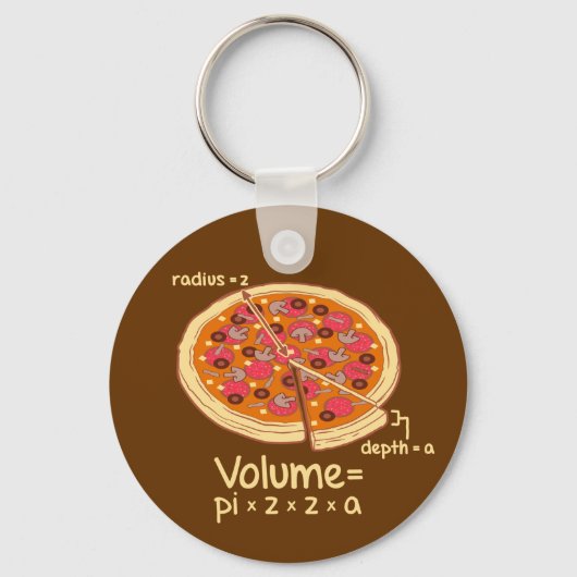 Pizza Volume Mathematische Formel = Pi*z*z*a Schlüsselanhänger (Vorderseite)