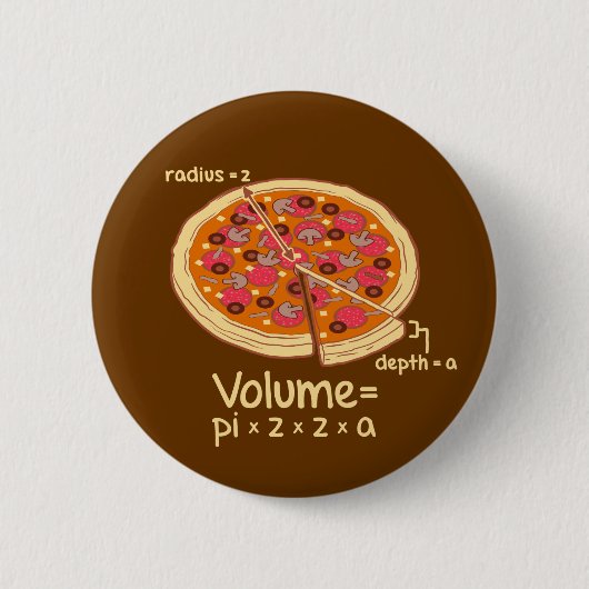 Pizza-Volumen mathematische Formel = Pi*z*z*a Button (Vorderseite)