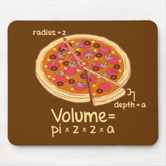 Pizza-Volumen mathematische Formel = Pi*z*z*a Mousepad (Vorne)