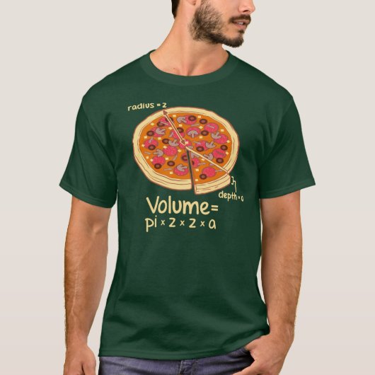 Pizza-Volumen mathematische Formel = Pi*z*z*a T-Shirt (Vorderseite)