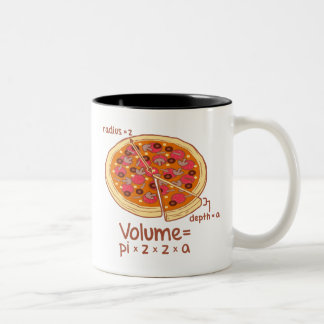 Pizza-Volumen mathematische Formel = Pi*z*z*a Zweifarbige Tasse
