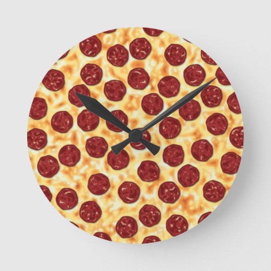 Pizza von Peperoni für Pizza Lovers Wall Clock Runde Wanduhr (Vorderseite)