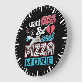 Pizza vs Abs - Bulking Diet - Funny Carbs Novelty Große Wanduhr (Winkel)