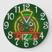 Pizza Wall Clock Große Wanduhr (Vorderseite)