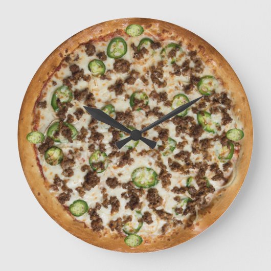 Pizza Wall Clock Große Wanduhr (Vorderseite)