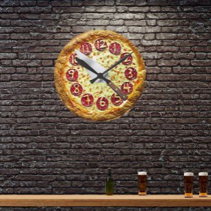 Pizza-Wanduhr Runde Wanduhr