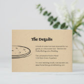 Pizza Wedding Information Details Eintrittskarte Begleitkarte (Stehend Vorderseite)