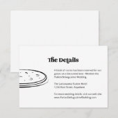 Pizza Wedding Information Details Eintrittskarte Begleitkarte (Vorne/Hinten)