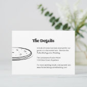 Pizza Wedding Information Details Eintrittskarte Begleitkarte (Stehend Vorderseite)