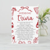 Pizza Wedding Trivia Brautparty Game Einladung (Stehend Vorderseite)